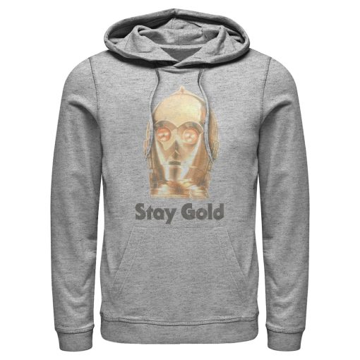 Men_s Star Wars The Rise of Skywalker C-3PO Stay Gold Pull Over Hoodie