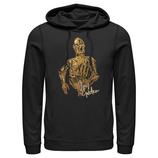 Men_s Star Wars The Rise of Skywalker C-3PO Stay Golden Pull Over Hoodie