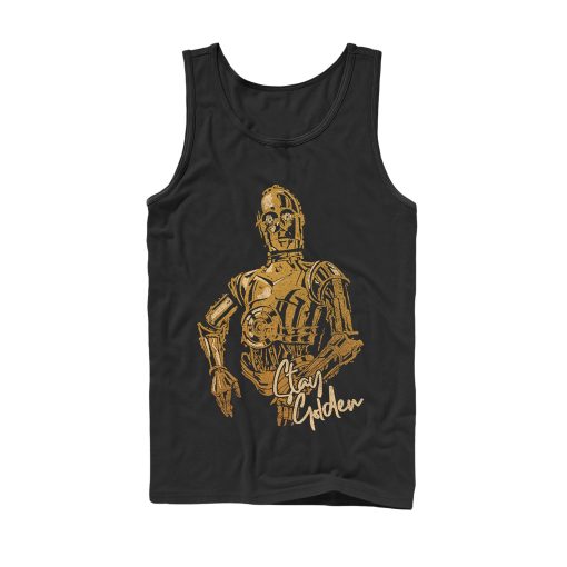 Men_s Star Wars The Rise of Skywalker C-3PO Stay Golden Tank Top