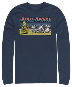 Men_s Star Wars The Rise of Skywalker Rebel Droids Cartoon Long Sleeve Shirt