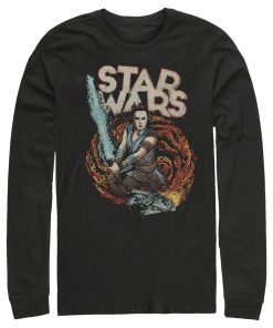 Men_s Star Wars The Rise of Skywalker Rey Retro Swirl Long Sleeve Shirt