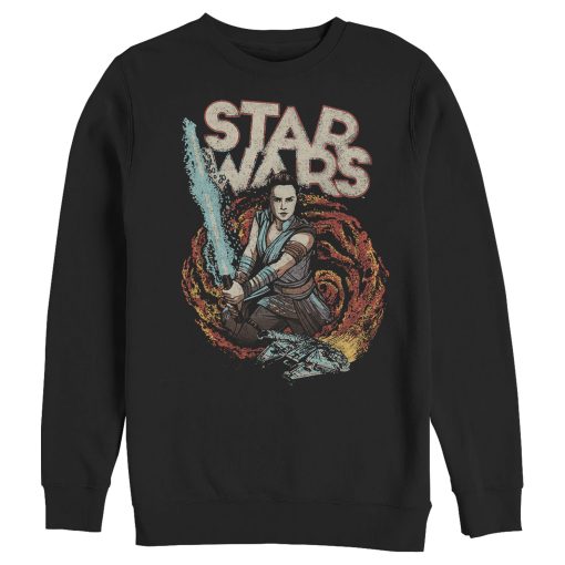 Men_s Star Wars The Rise of Skywalker Rey Retro Swirl Sweatshirt