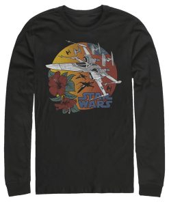 Men_s Star Wars The Rise of Skywalker Tropical X-Wing Long Sleeve Shirt