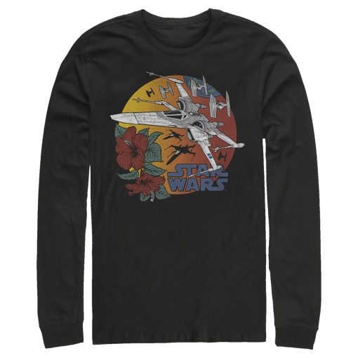 Men_s Star Wars The Rise of Skywalker Tropical X-Wing Long Sleeve Shirt