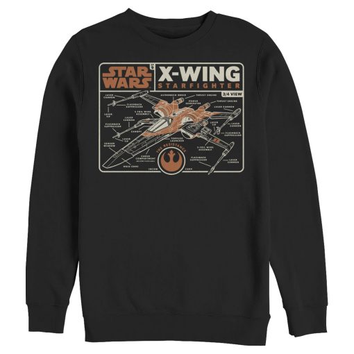 Men_s Star Wars The Rise of Skywalker X-Wing Schematic Frame Sweatshirt