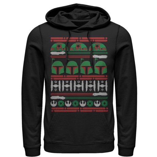 Men_s Star Wars Ugly Christmas Boba Fett Pull Over Hoodie