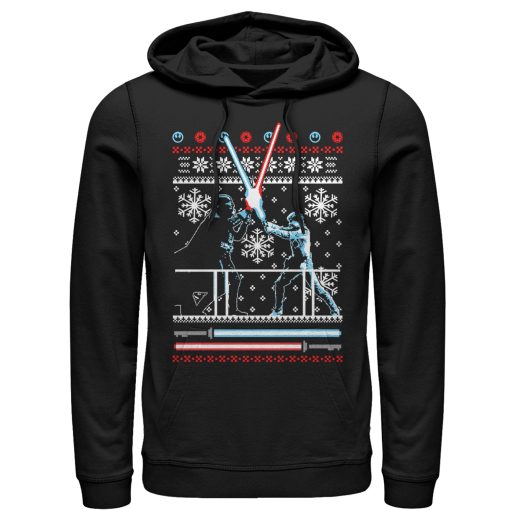 Men_s Star Wars Ugly Christmas Duel Pull Over Hoodie