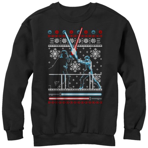 Men_s Star Wars Ugly Christmas Duel Sweatshirt