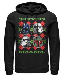 Men_s Star Wars Ugly Christmas Empire Helmets Pull Over Hoodie