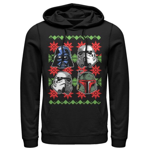 Men_s Star Wars Ugly Christmas Empire Helmets Pull Over Hoodie