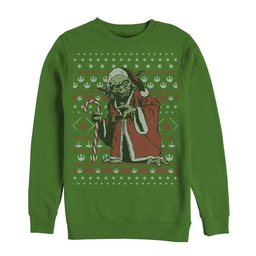 Men_s Star Wars Ugly Christmas Santa Yoda Sweatshirt