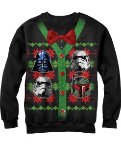 Men_s Star Wars Ugly Christmas Villain Helmet Cardigan Sweatshirt