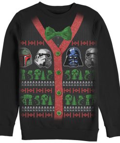 Men_s Star Wars Ugly Christmas Villain Helmet Sweatshirt