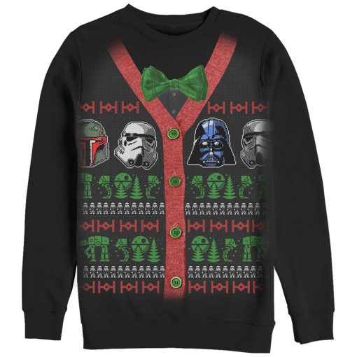 Men_s Star Wars Ugly Christmas Villain Helmet Sweatshirt