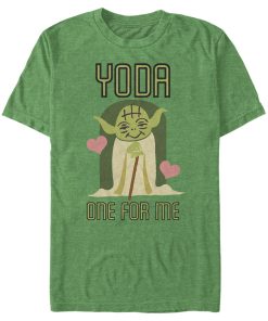 Men_s Star Wars Valentine_s Day Yoda One for Me T-Shirt