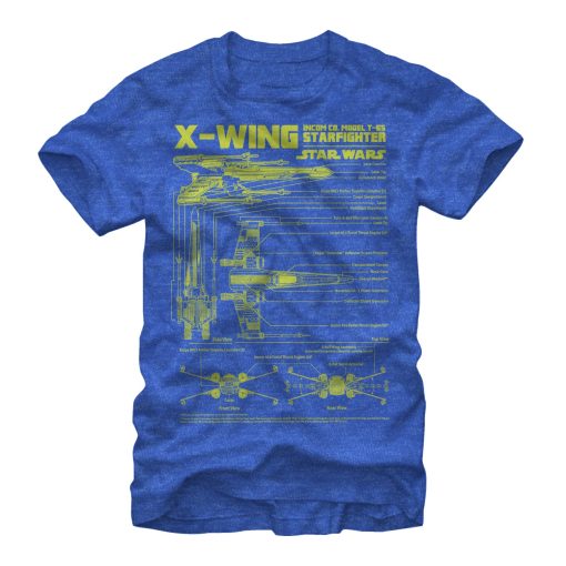 Men_s Star Wars X-Wing Schematics T-Shirt