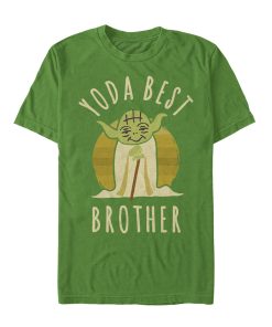 Men_s Star Wars Yoda Best Brother Cartoon T-Shirt