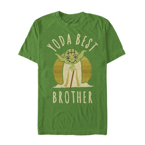 Men_s Star Wars Yoda Best Brother Cartoon T-Shirt