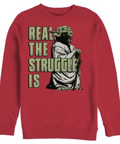 Men_s Star Wars Yoda Real the Struggle Is Sweatshirt