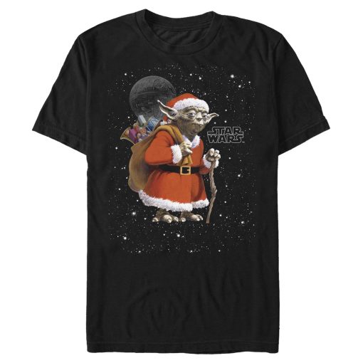 Men_s Star Wars Yoda Santa Claus T-Shirt