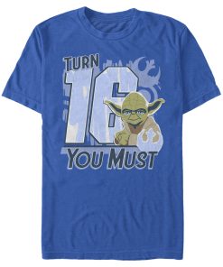 Men_s Star Wars Yoda Turn 16 You Must Rebel Logo Portrait T-Shirt