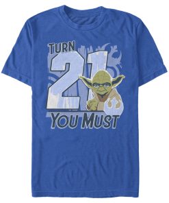 Men_s Star Wars Yoda Turn 21 You Must Rebel Logo Portrait T-Shirt