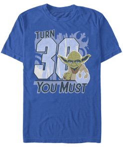 Men_s Star Wars Yoda Turn 30 You Must Rebel Logo Portrait T-Shirt
