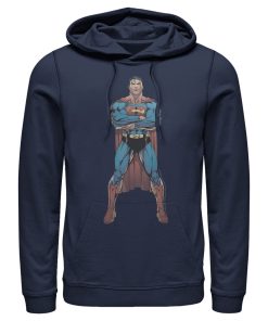 Men_s Superman Bold Hero Pose Pull Over Hoodie