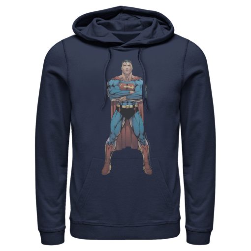 Men_s Superman Bold Hero Pose Pull Over Hoodie