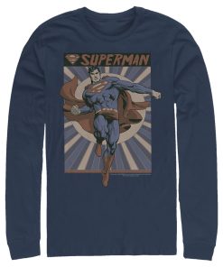 Men_s Superman Classic Hero Pose Long Sleeve Shirt
