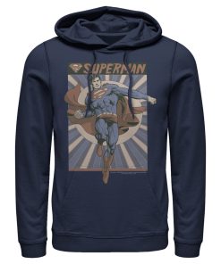 Men_s Superman Classic Hero Pose Pull Over Hoodie
