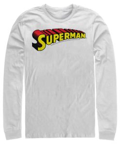 Men_s Superman Classic Text Logo Long Sleeve Shirt