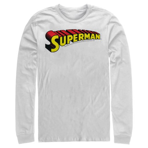 Men_s Superman Classic Text Logo Long Sleeve Shirt