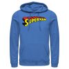 Men_s Superman Classic Text Logo Pull Over Hoodie