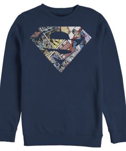 Men_s Superman Comic Panel Shield Logo Sweatshirt