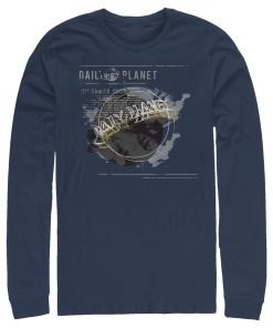 Men_s Superman Daily Planet Blur Logo Long Sleeve Shirt