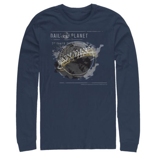 Men_s Superman Daily Planet Blur Logo Long Sleeve Shirt