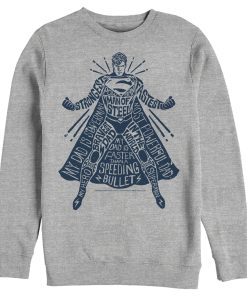 Men_s Superman Figure Words Collage Sweatshirt