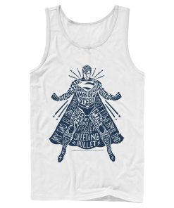 Men_s Superman Figure Words Collage Tank Top