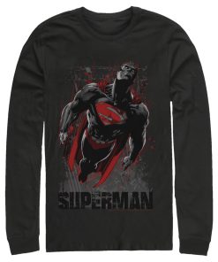 Men_s Superman Flight Looking On Long Sleeve Shirt
