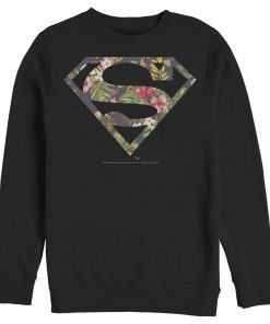 Men_s Superman Floral Shield Logo Sweatshirt