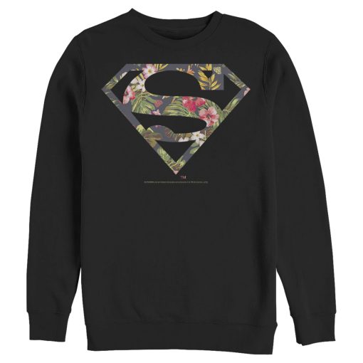 Men_s Superman Floral Shield Logo Sweatshirt