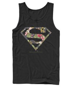 Men_s Superman Floral Shield Logo Tank Top