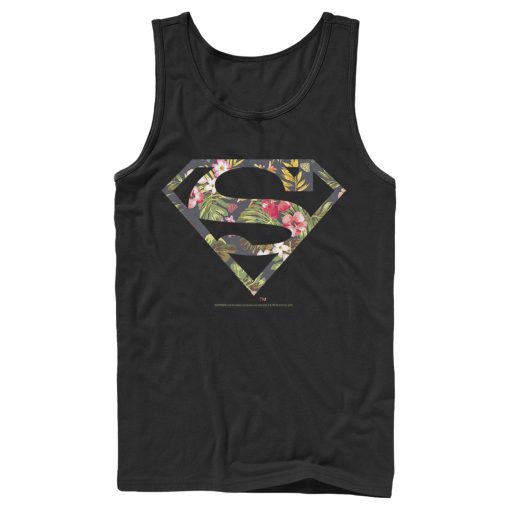 Men_s Superman Floral Shield Logo Tank Top