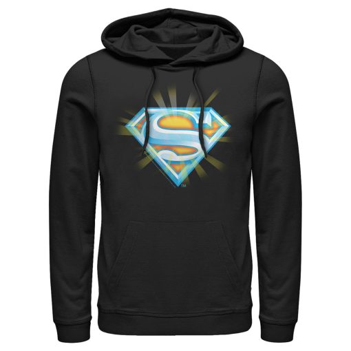 Men_s Superman Glowing Shield Logo Pull Over Hoodie