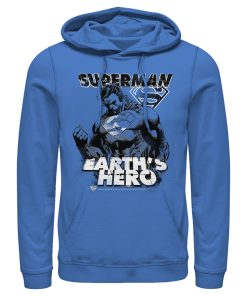 Men_s Superman Grunge Earth_s Hero Pull Over Hoodie