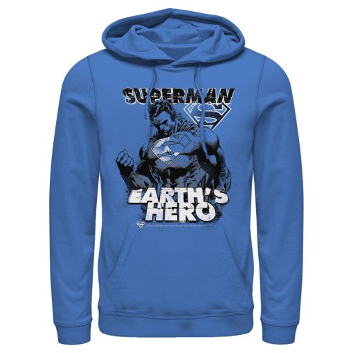 Men_s Superman Grunge Earth_s Hero Pull Over Hoodie