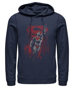 Men_s Superman Grunge Hero Flight Pull Over Hoodie