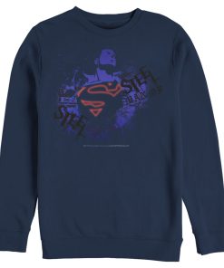 Men_s Superman Hero Graffiti Neon Print Sweatshirt