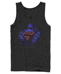 Men_s Superman Hero Graffiti Neon Print Tank Top